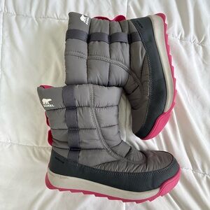 Sorel Charcoal and Fuchsia Snow Boots